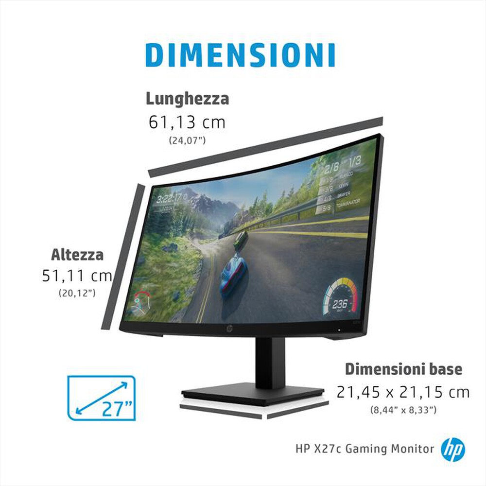 "HP - Monitor 27\" X27C FHD-Shadow Black"