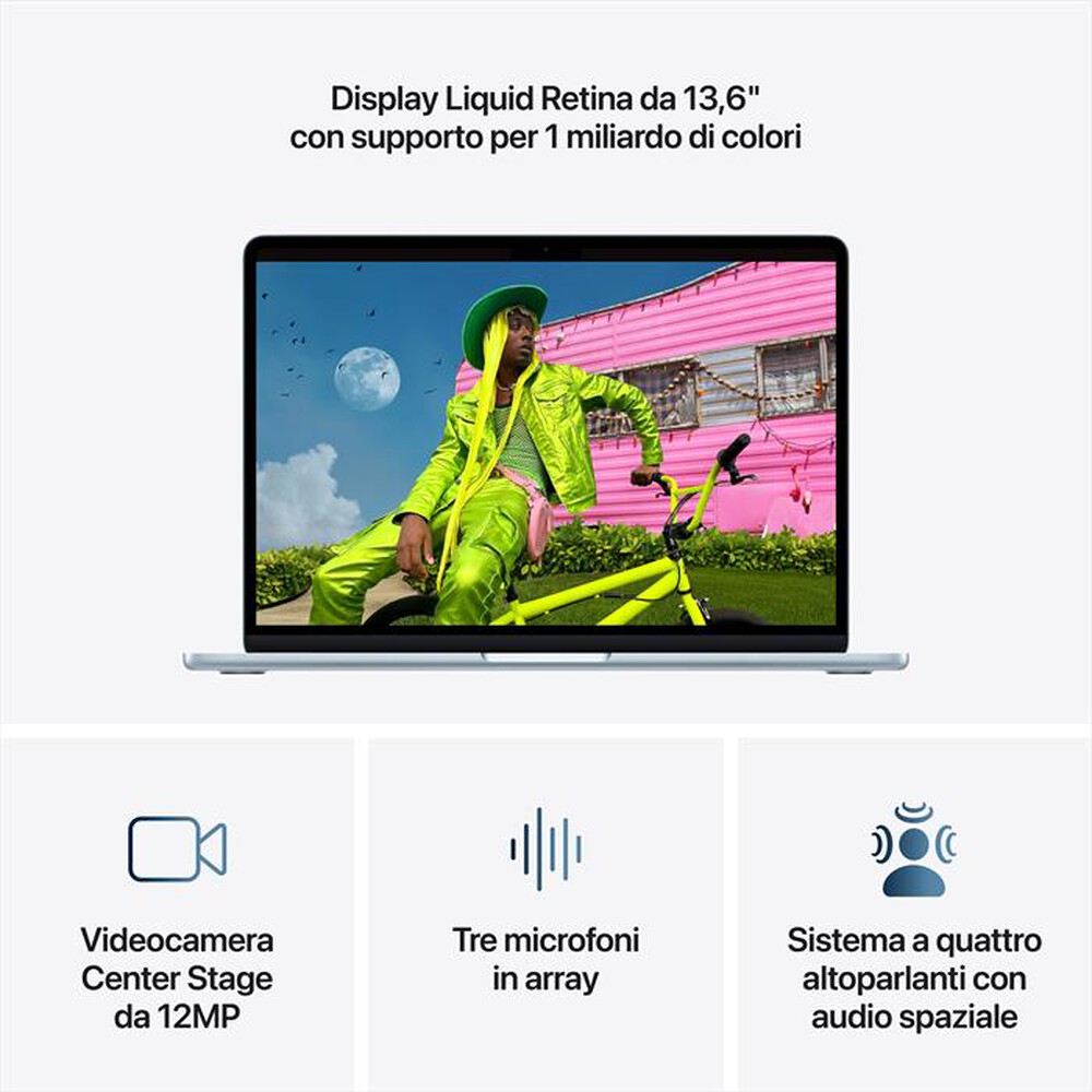 Immagine del prodotto APPLE - MacBook Air 13" M5 Core 10 CPU 10 GPU 24GB 1TB SSD-Celeste
