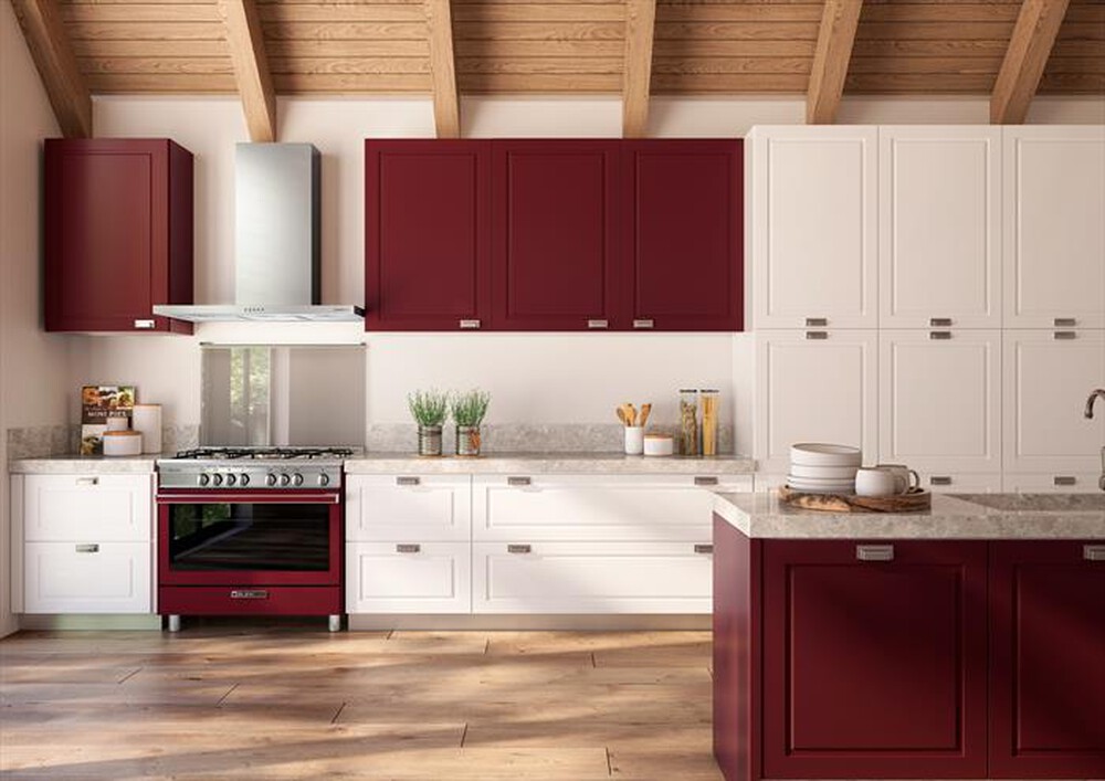 "GLEM GAS - Cucina a gas SB965MRV Classe A+-ROSSO LAMBRUSCO OPACO"