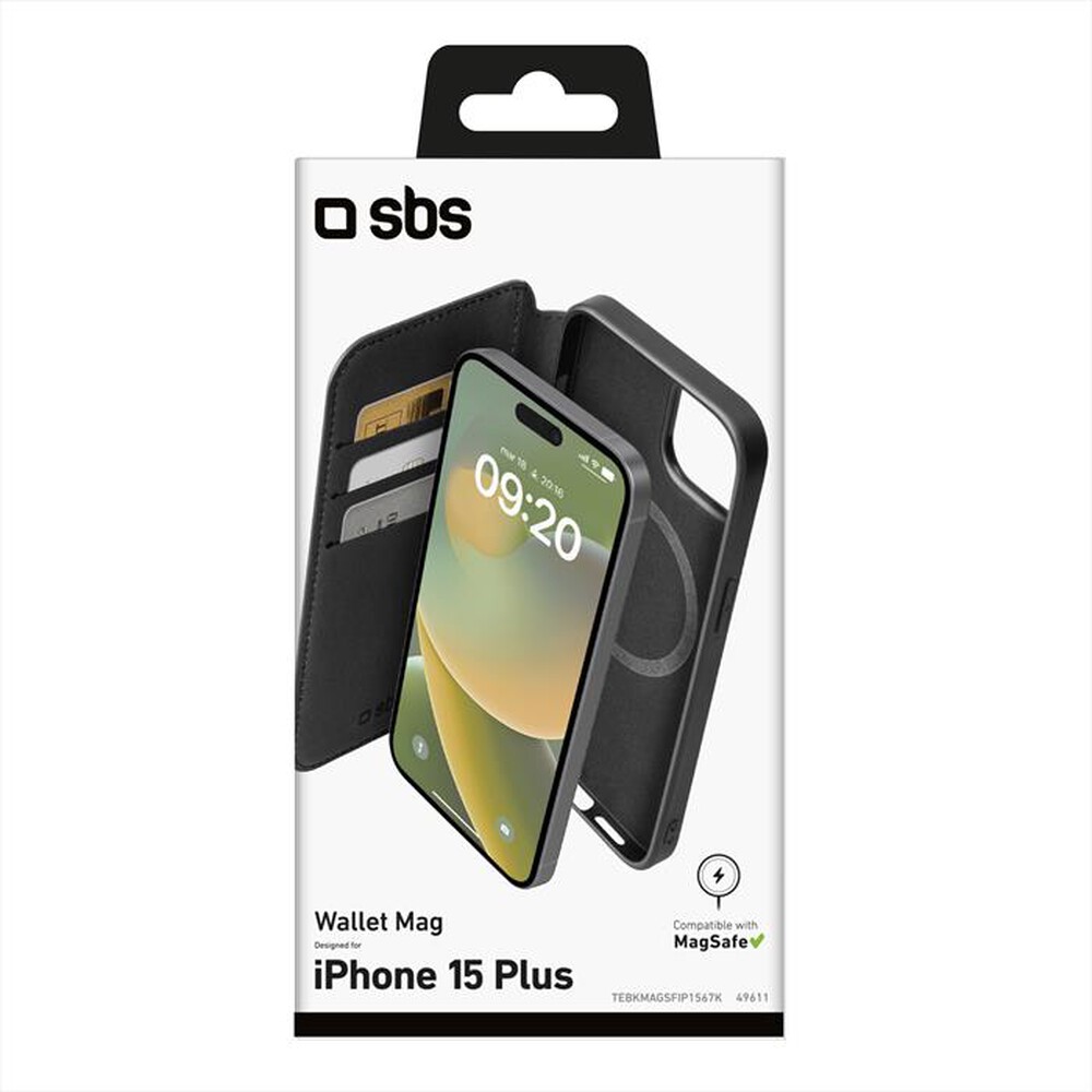 Immagine del prodotto SBS - Wallet Magsafe TEBKMAGSFIP1567K per iPhone 15 Plus-Nero