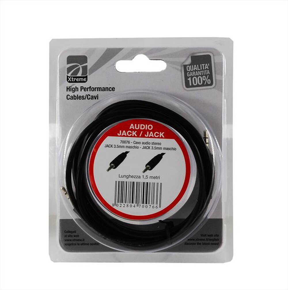 XTREME - CAVO AUDIO JACK 3.5 STEREO-NERO