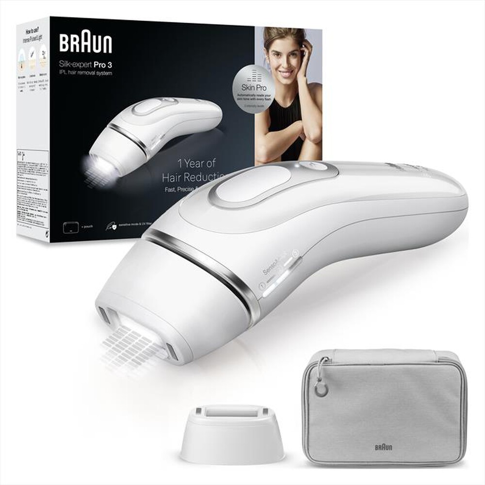 BRAUN - Epilatore LUCE PULSATA PL3020-BIANCO/GRIGIO