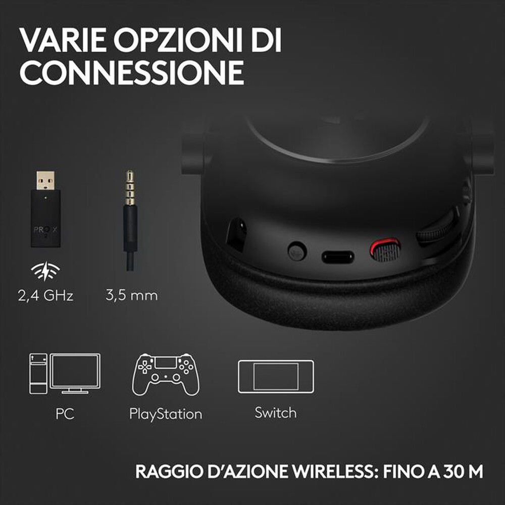 Immagine del prodotto LOGITECH - Cuffia con microfono PRO2 X WIRED + HS STAND-Nero
