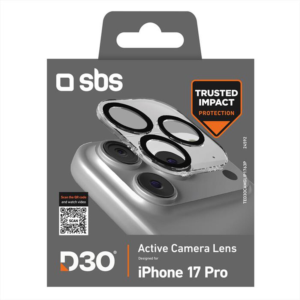 Immagine del prodotto SBS - D3O Camera glass per iPhone 17 Pro/17 Pro Max-Nero