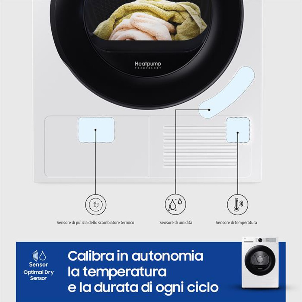 "SAMSUNG - Asciugatrice DV90CGC2A0AH 9 Kg Classe A+++-Bianco"