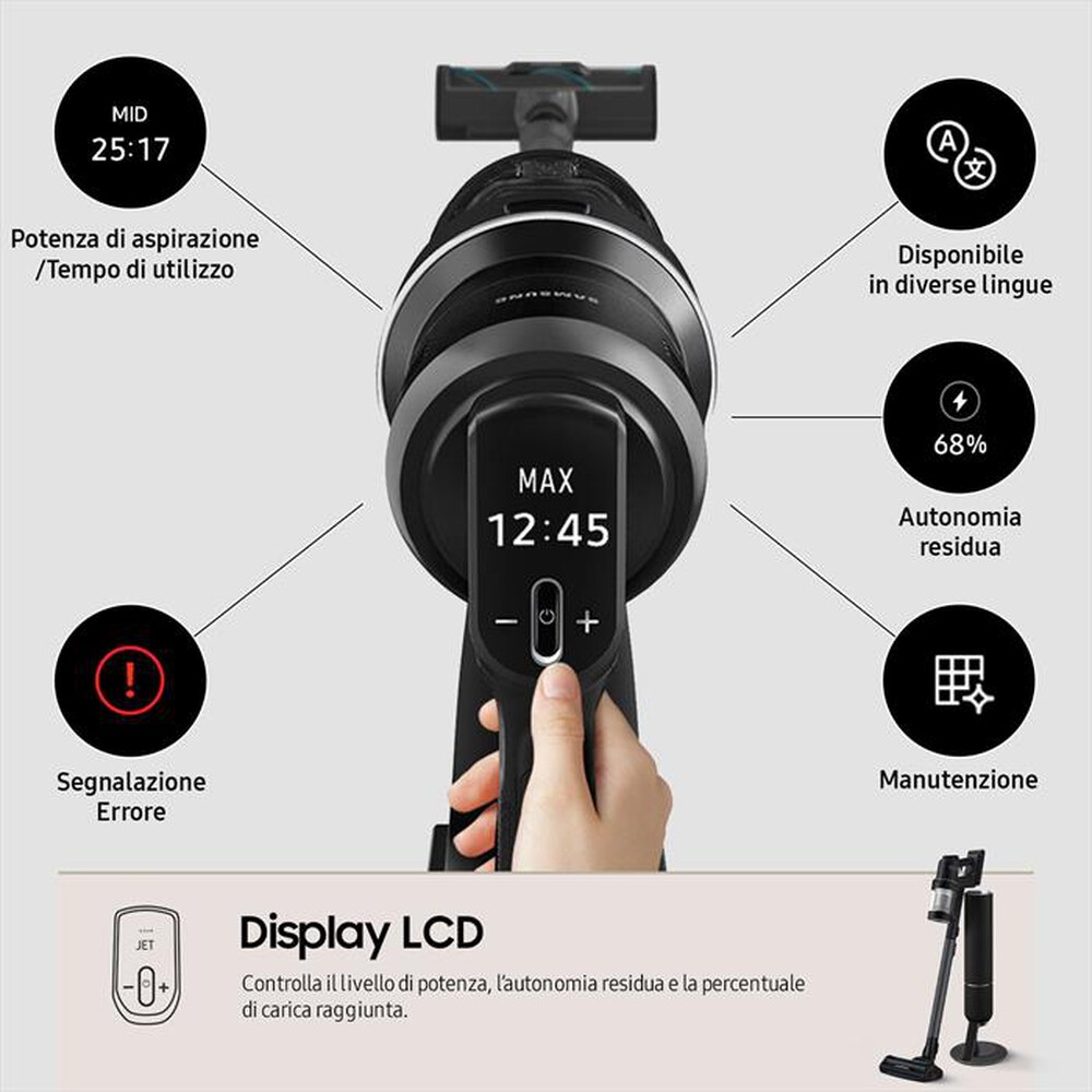 Immagine del prodotto SAMSUNG - Scopa elettrica VS90F40DEK/WA-Satin black