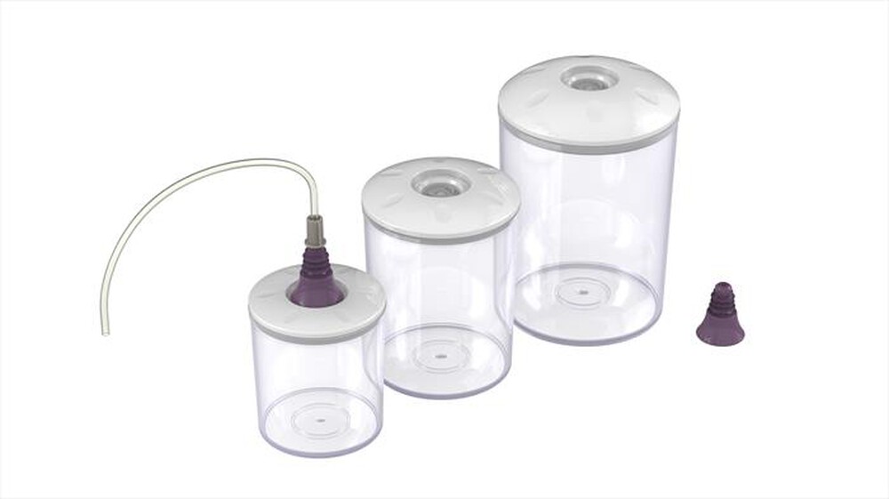 "MAGIC VAC - SET NR 3 CONTENITORI CON TAPPO BOTTIGLIA INCLUSO-trasparente"