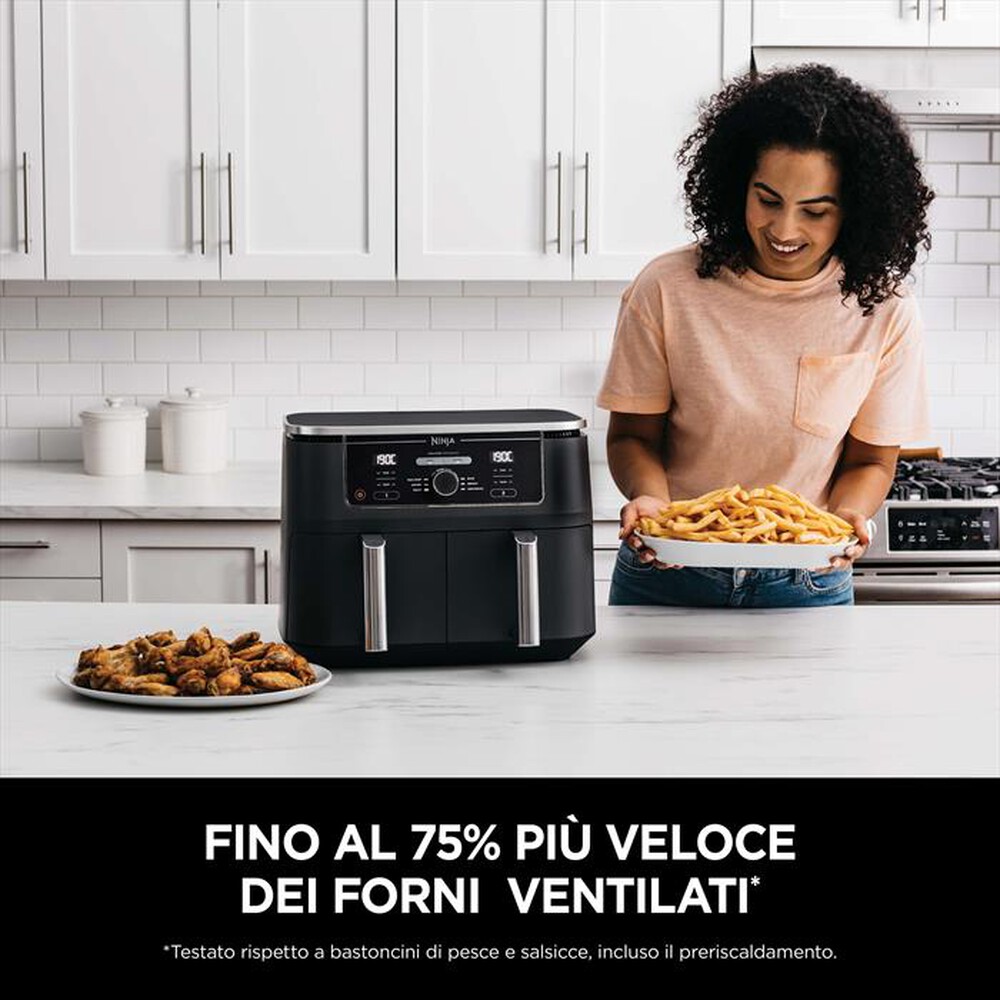 "NINJA - Friggitrice ad aria DOPPIA MAX 9,5 L AF400EU-nero"