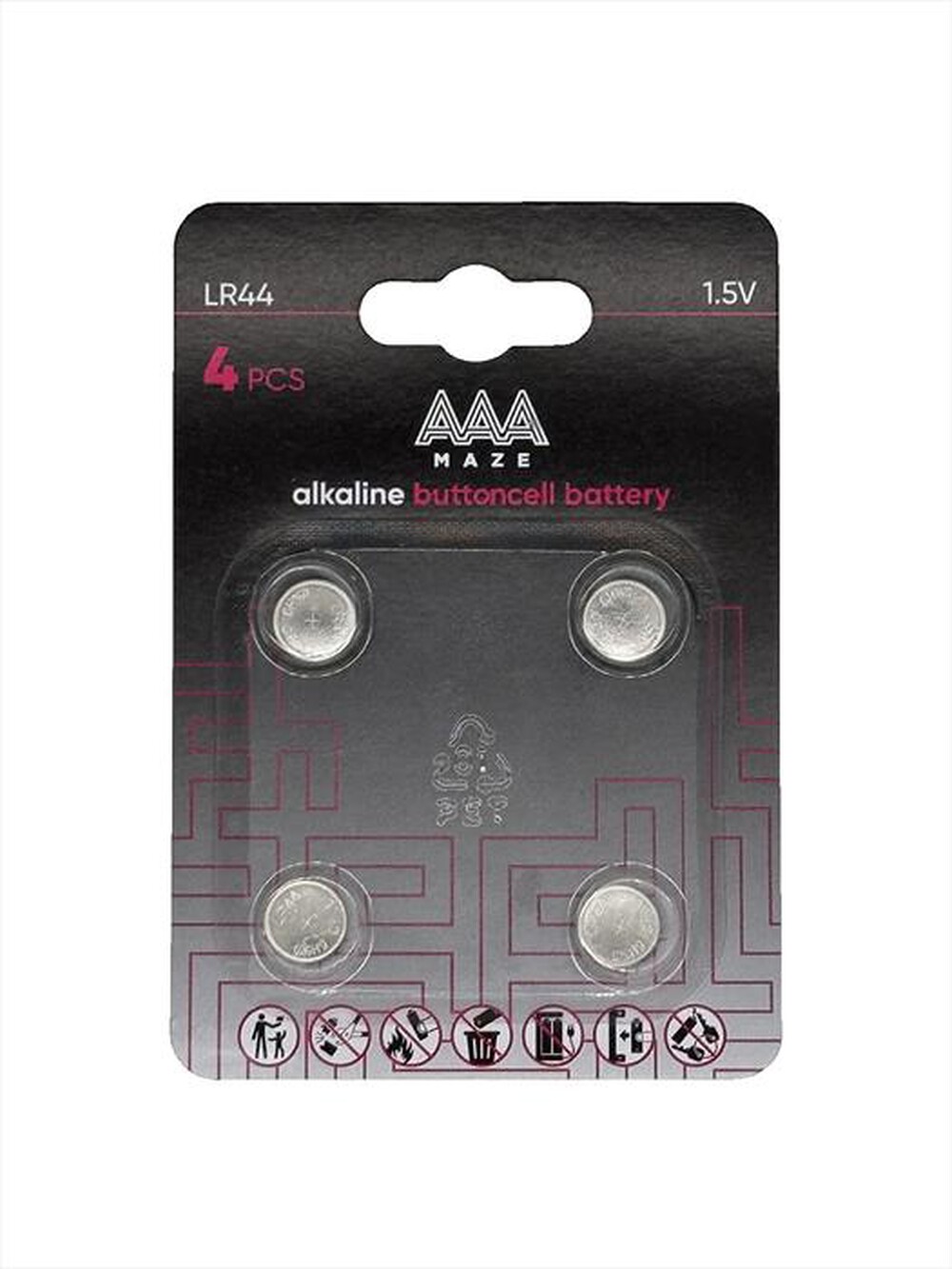 "AAAMAZE - PILE BUTTONCELL ALKALINE LR44-Acciaio"