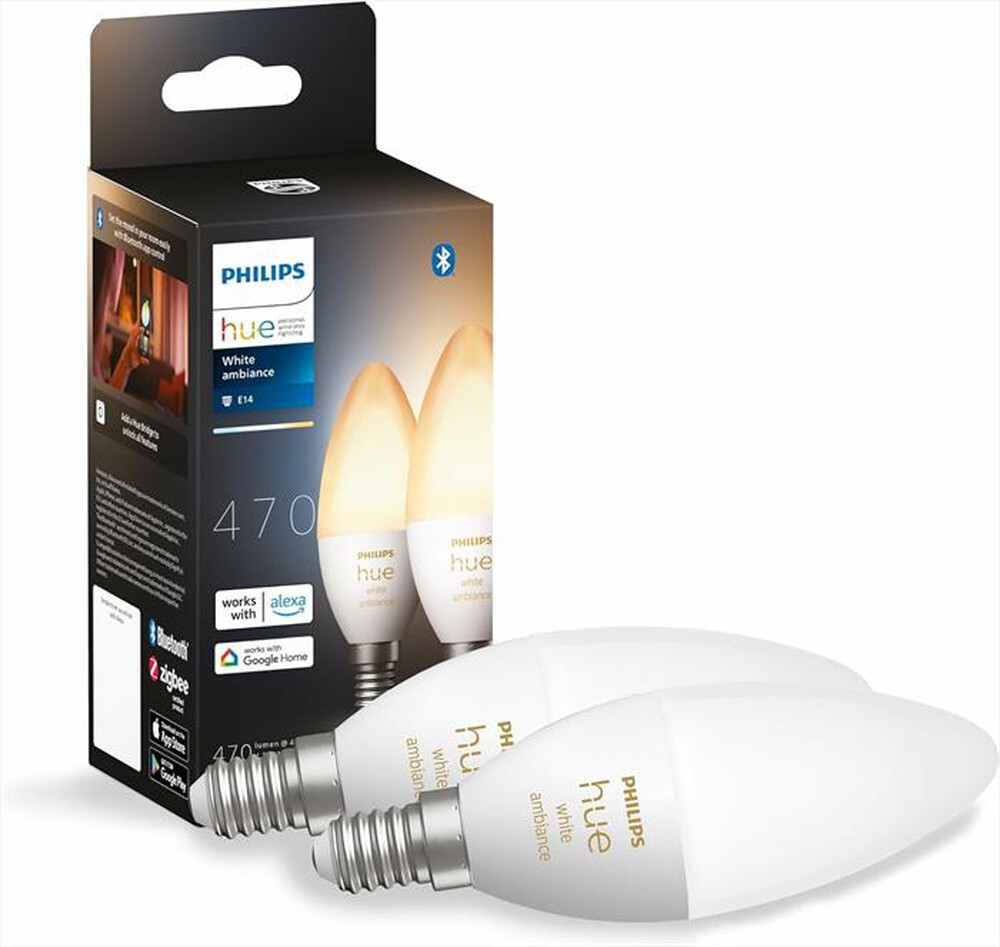 "PHILIPS - AMBIANCE 2 X LAMPADINE E14 25W-Bianca"