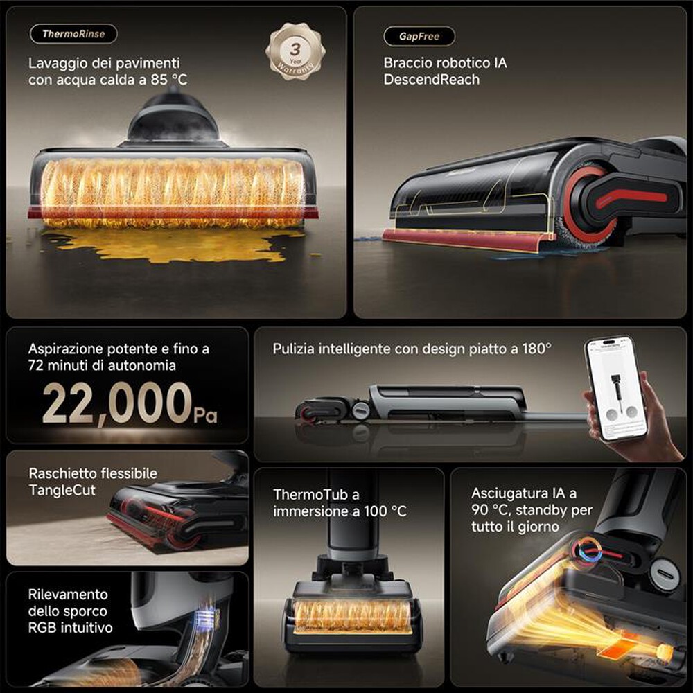 Immagine del prodotto DREAME - Scopa elettrica H15 PRO VIM HEAT-Nero / Grigio