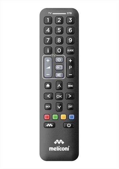MELICONI - Telecomando universale 2 in 1 CONTROL 2+-Calotta nera, tastiera nera