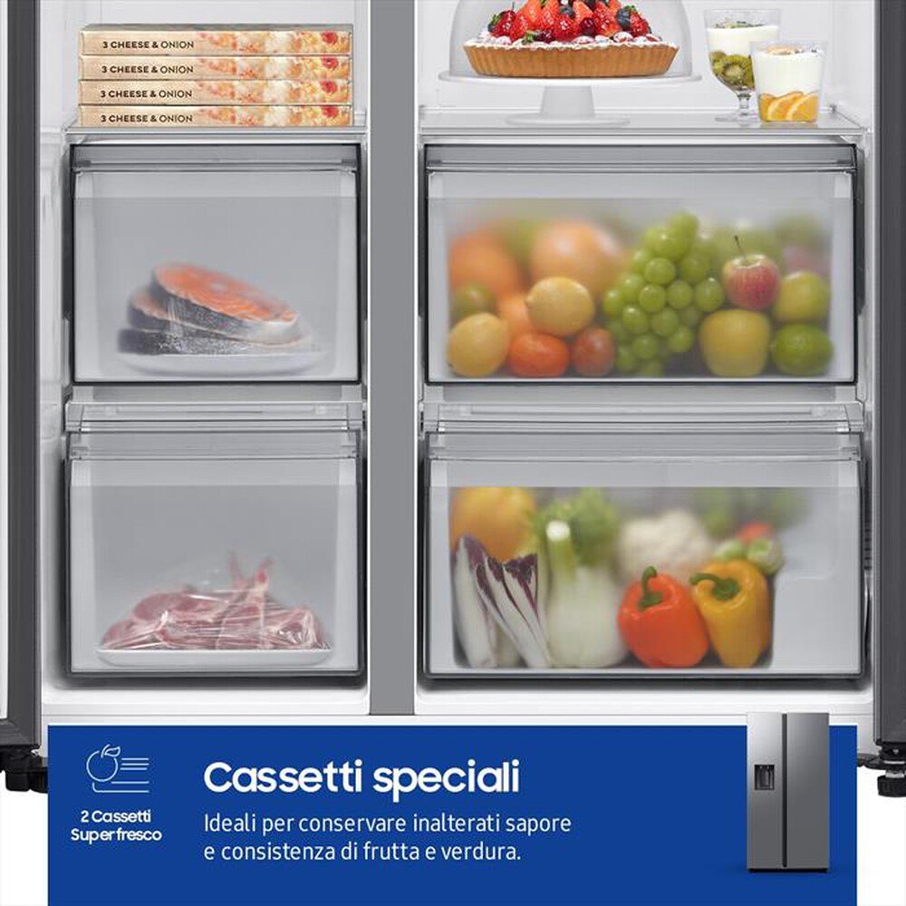 "SAMSUNG - Frigorifero Side by Side RS70F64KETEF 635L ClasseE-Inox"