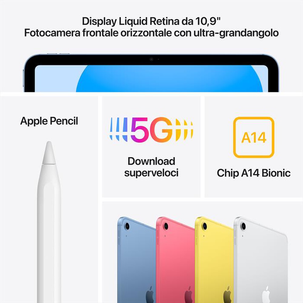 Immagine del prodotto APPLE - iPad 10.9 Wi-Fi + Cellular 256GB-Giallo