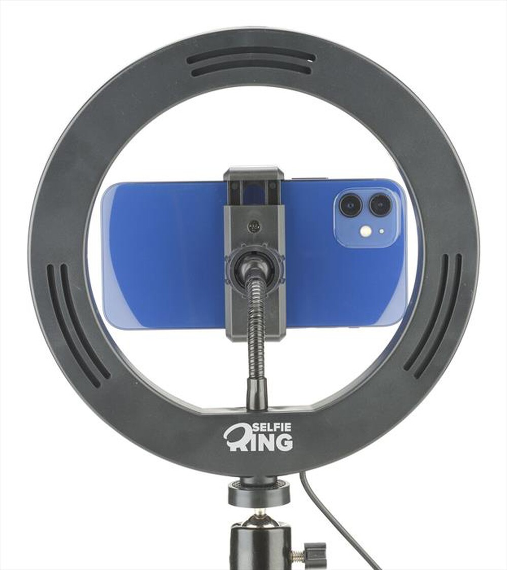 Immagine del prodotto CELLULARLINE - SELFIERINGK Treppiede con anello led per selfie-Nero