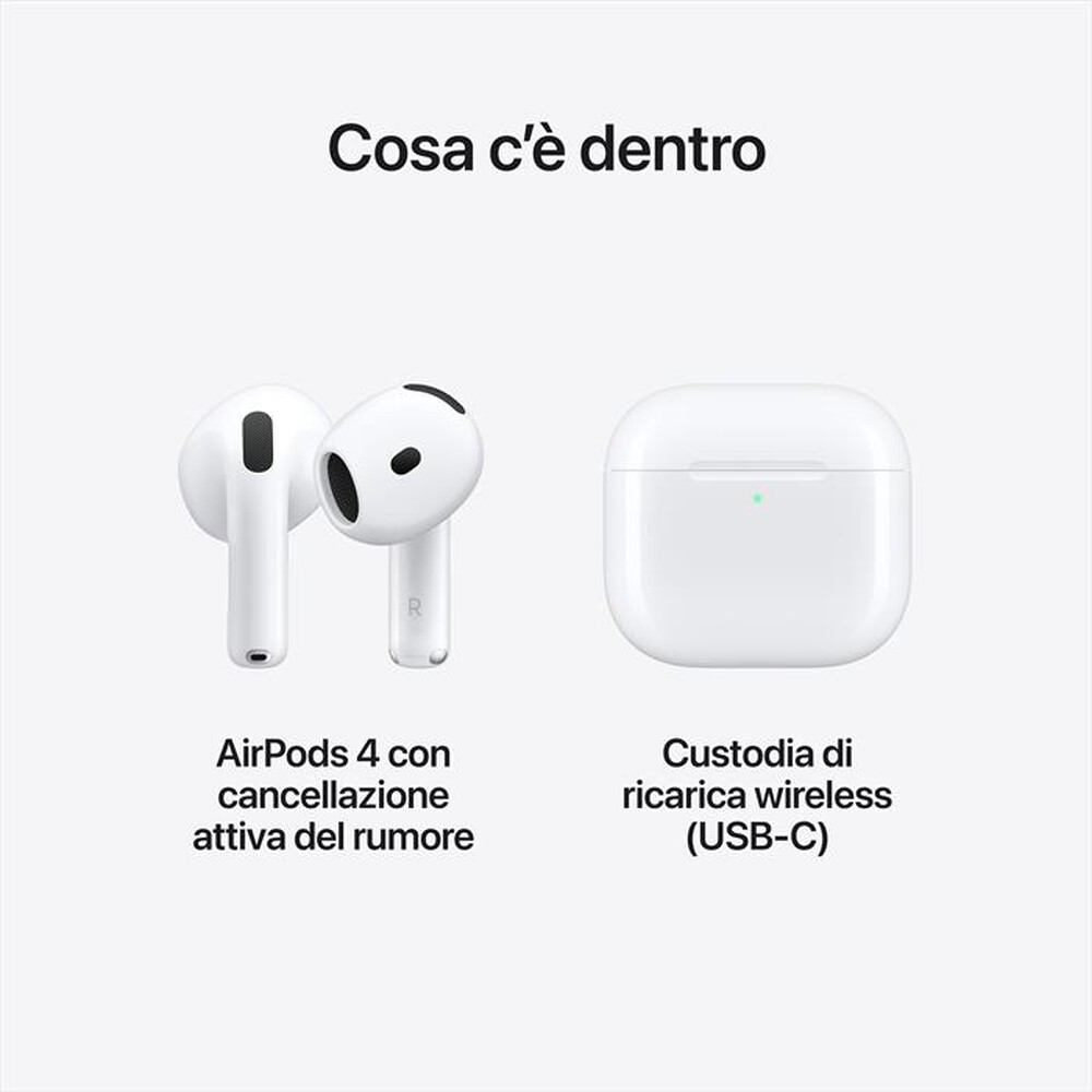 Immagine del prodotto APPLE - AirPods 4 con Active Noise Cancellation-White