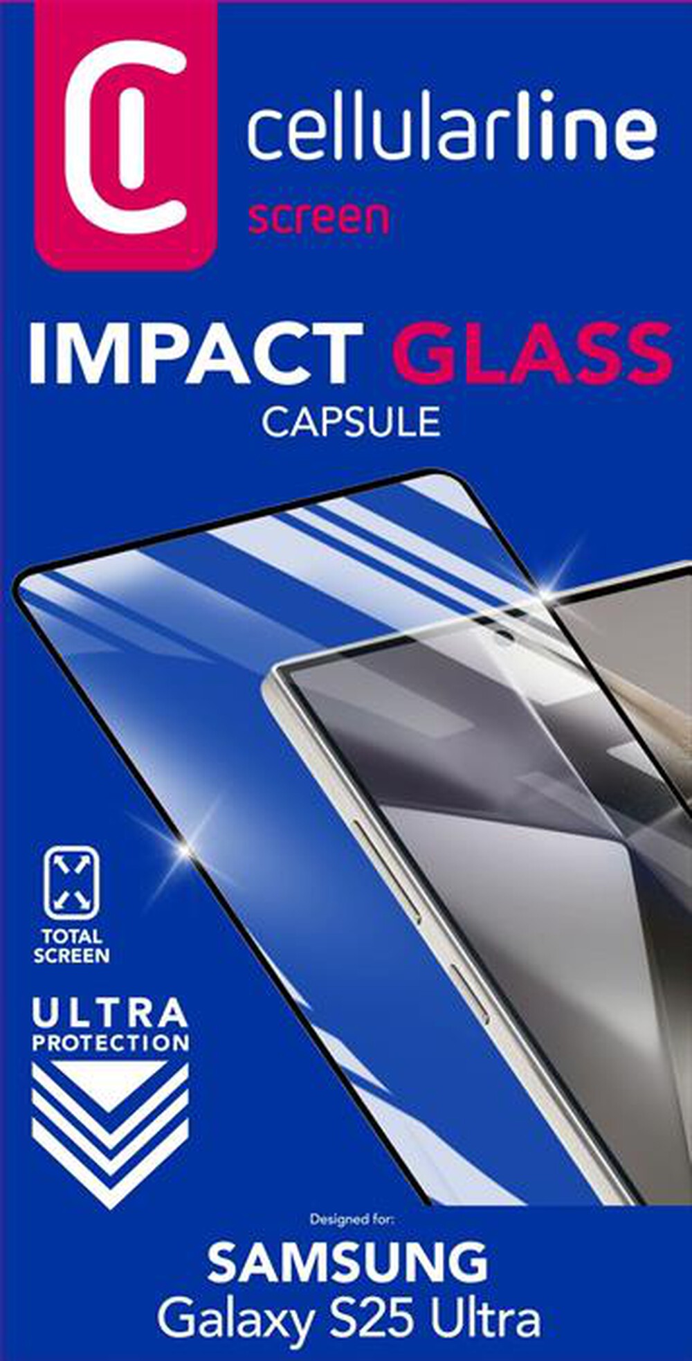 "CELLULARLINE - IMPACT GLASS CAPSULE - GALAXY S25 ULTRA-Transparent"