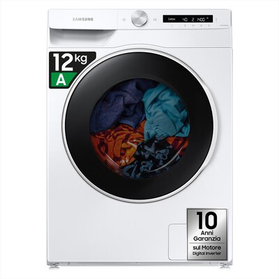 SAMSUNG - Lavasciuga WD12T504DWW/S3 12/8 Kg Classe A-bianco obl&ograve; Shiny Black