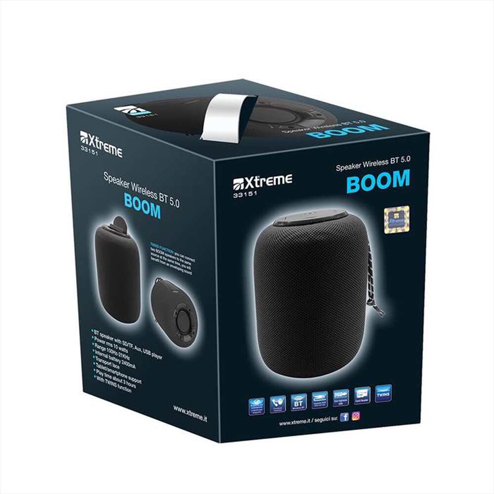 "XTREME - SPEAKER WIRELESS BT 5.0 BOOM-NERO"
