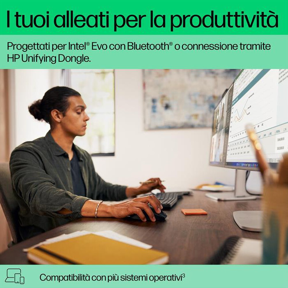 Immagine del prodotto HP - Tastiera + Mouse HP 680 COMFORT DUAL-MODE-Nero