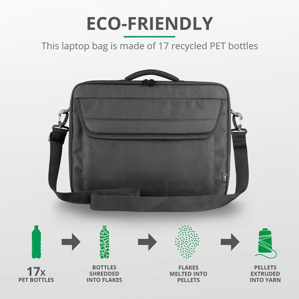 "TRUST - ATLANTA LAPTOP BAG 15.6\" ECO-Black"