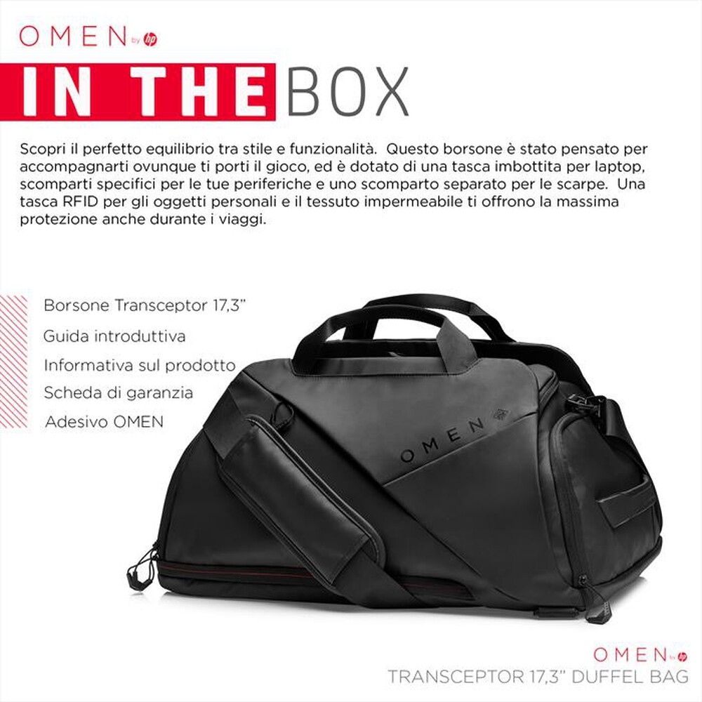 "HP - OMEN BY HP TRANSCEPTOR 17 DUFFEL-Shadow Black"