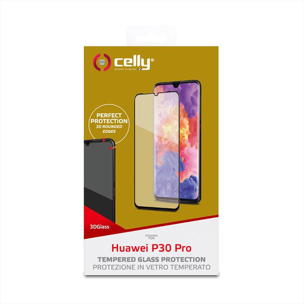 "CELLY - 3D VETRO P30 PRO-Nero/Vetro"