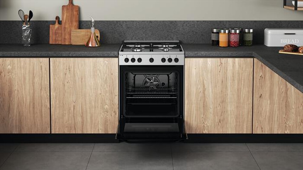 "HOTPOINT ARISTON - Cucina HS68G5PHX/E Classe A-Nero, Acciaio inossidabile"