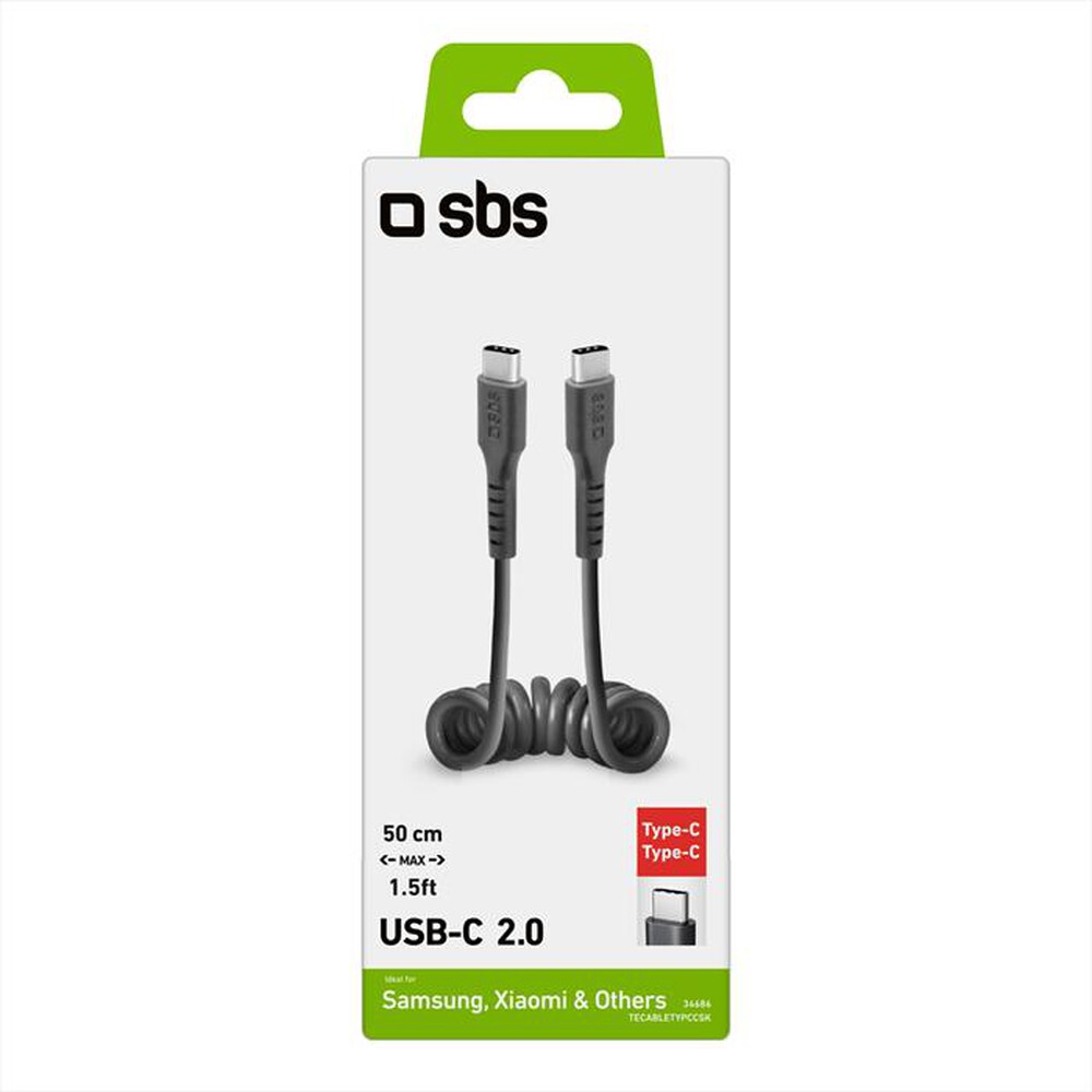 "SBS - Cavo spiralato 0,5m TECABLETYPCCSK-Nero"