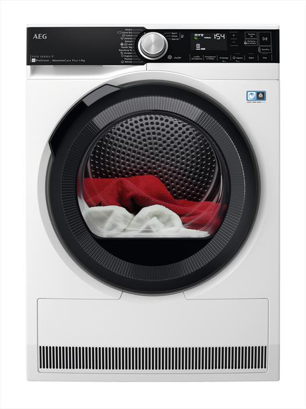 "AEG - Asciugatrice TR9T94ABYS 9 kg Classe A+++-Bianco/oblò nero"