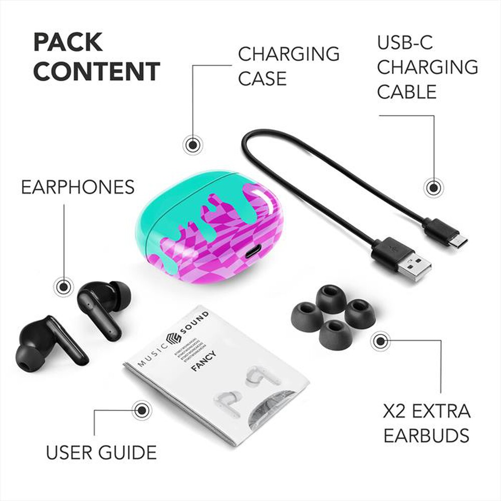 Immagine del prodotto CELLULARLINE - Auricolari Bluetooth TWS FANCY-Multicolore