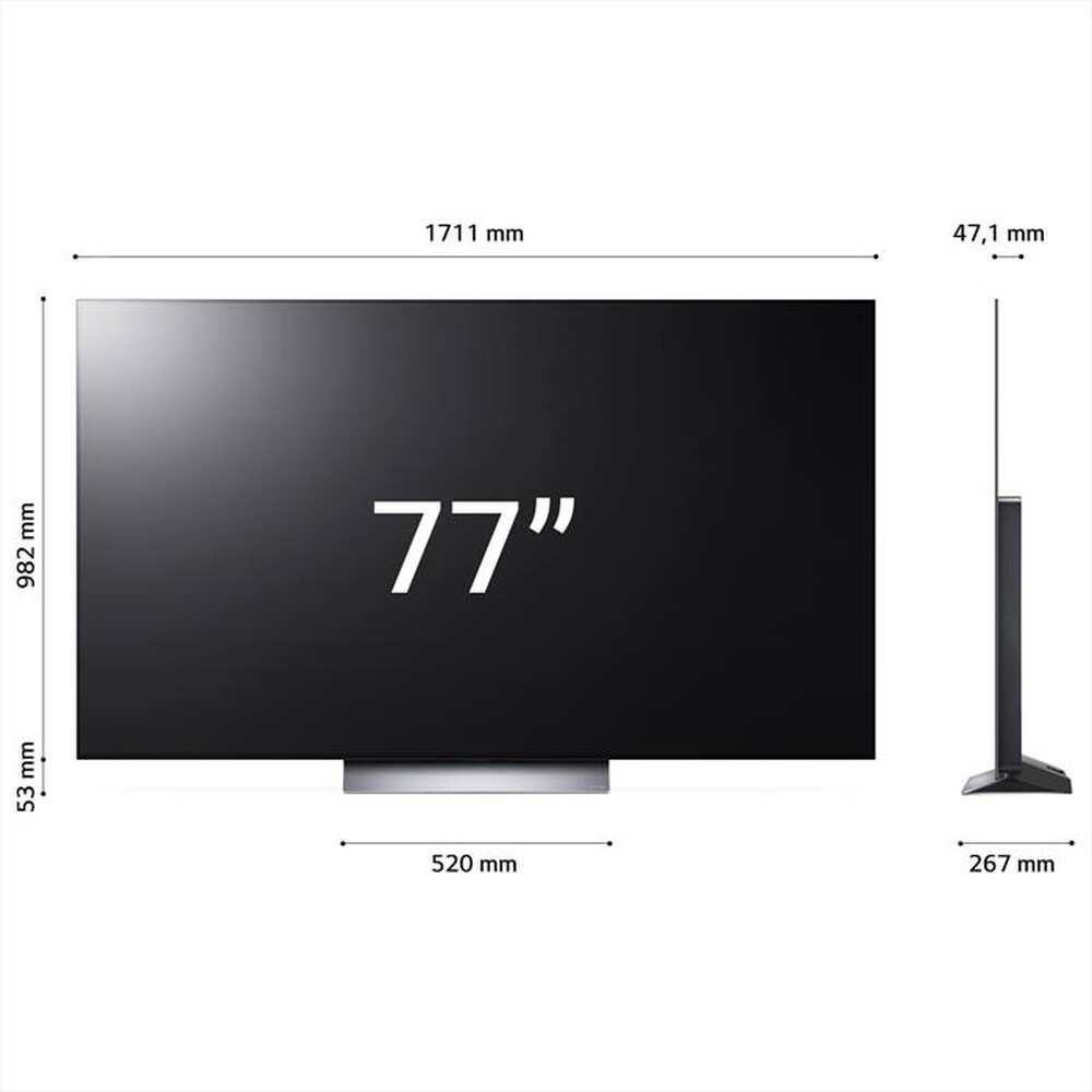 "LG - Smart TV OLED UHD 4K 77\" OLED77C34LA-Argento"