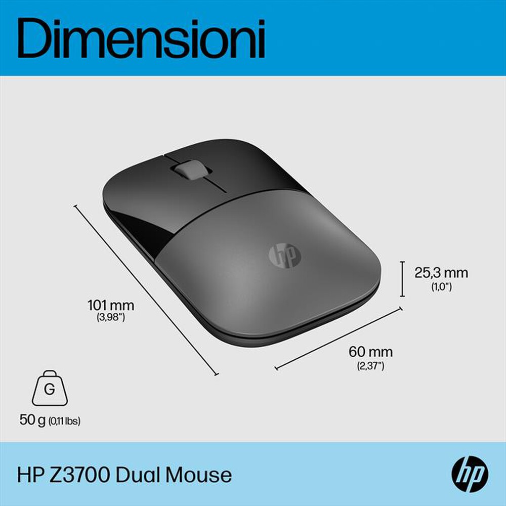 "HP - Z3700 DUAL MOUSE-Silver"