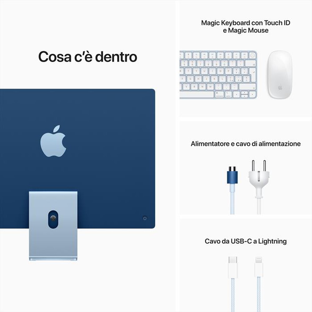 "APPLE - iMac 24\" display Retina 4,5K M1 512 GPU 8CORE 2021-Blu"