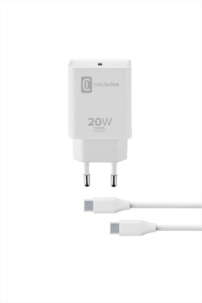 CELLULARLINE - ACHIPDKITC2CPD20WW Carica Batterie-Bianco