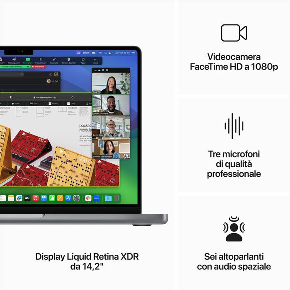 "APPLE - MACBOOK PRO 14'' M3 CORE 8 CPU CORE 10 GPU 1TB-Grigio Siderale"