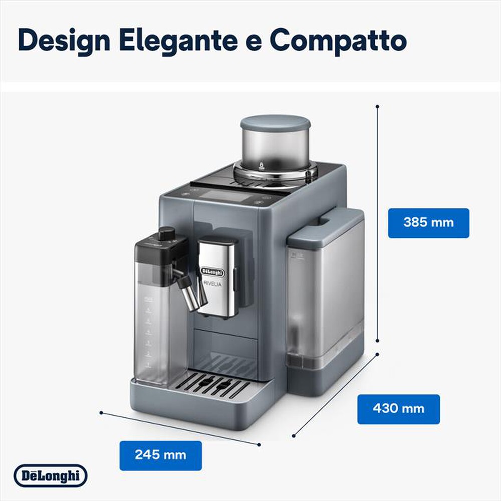 "DE LONGHI - Macchina da caffè automatica RIVELIA EXAM440.55.G-Grigio (pebble grey)"