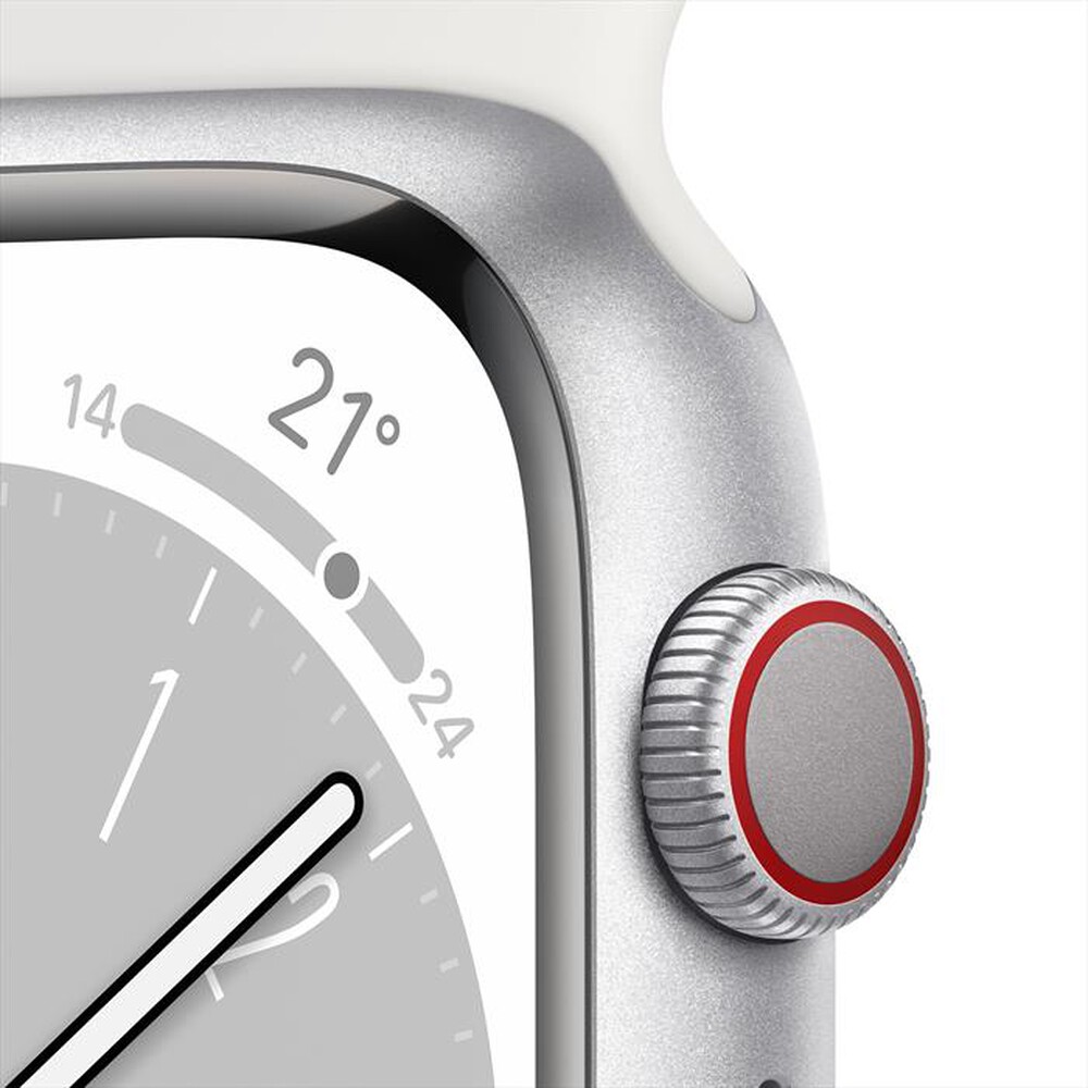 "APPLE - Watch Series 8 GPS + Cellular 45mm Alluminio-Argento - Bianco"