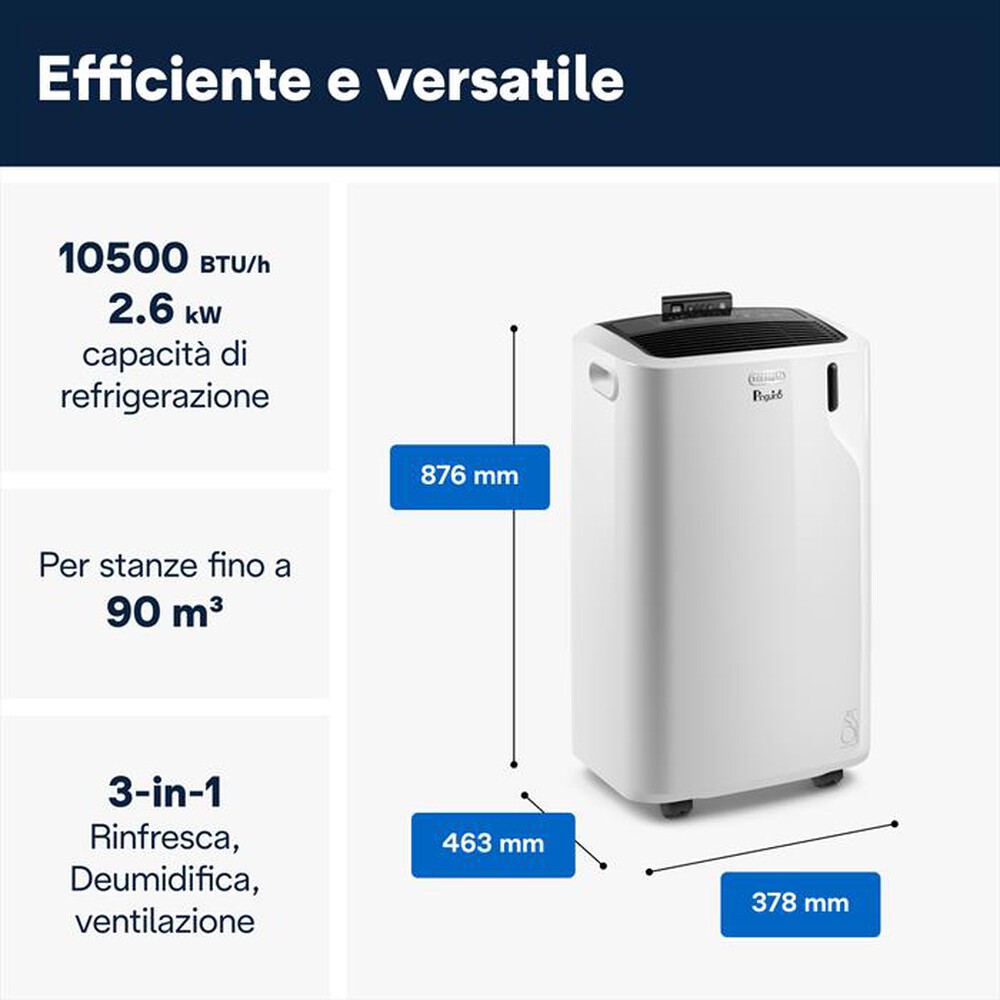 "DE LONGHI - PAC EM93 Condizionatore portatile-Bianco"