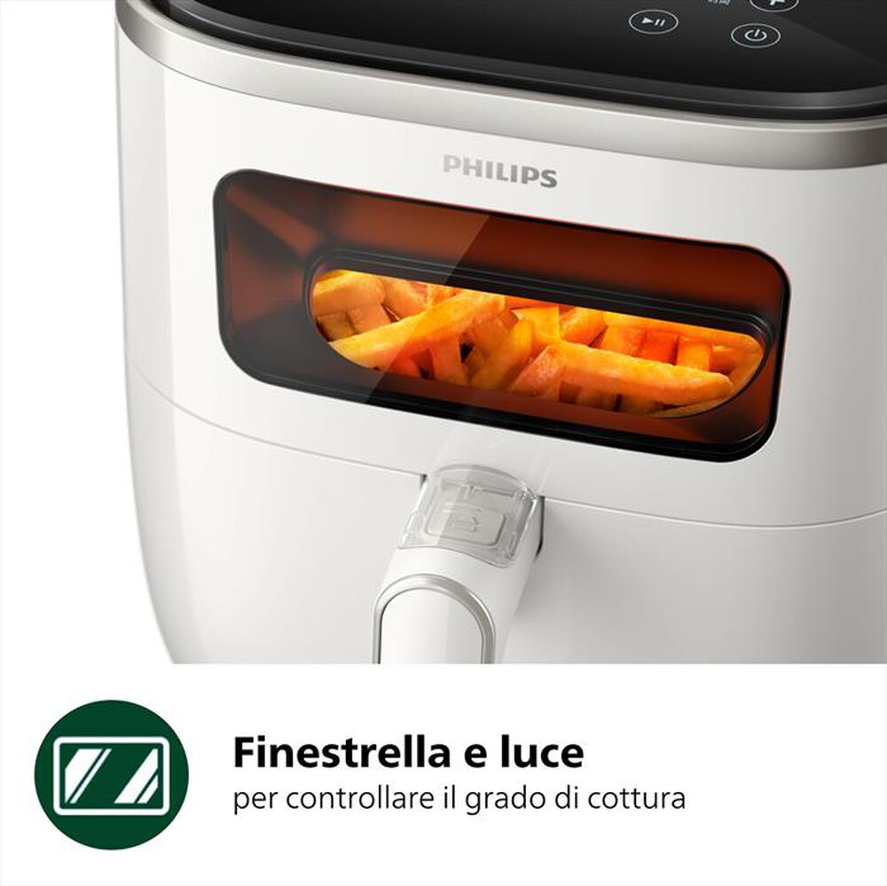 "PHILIPS - FRIGGITRICE AIRFRYER SERIE 3000 DA 5.6L HD9257/20-Bianco"