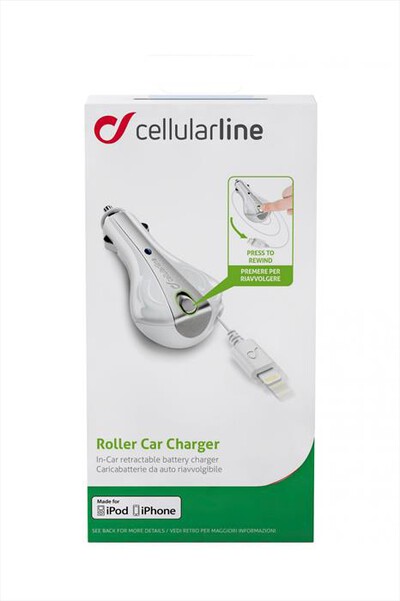 CELLULARLINE - Roller Car Charger - Lightning-Bianco