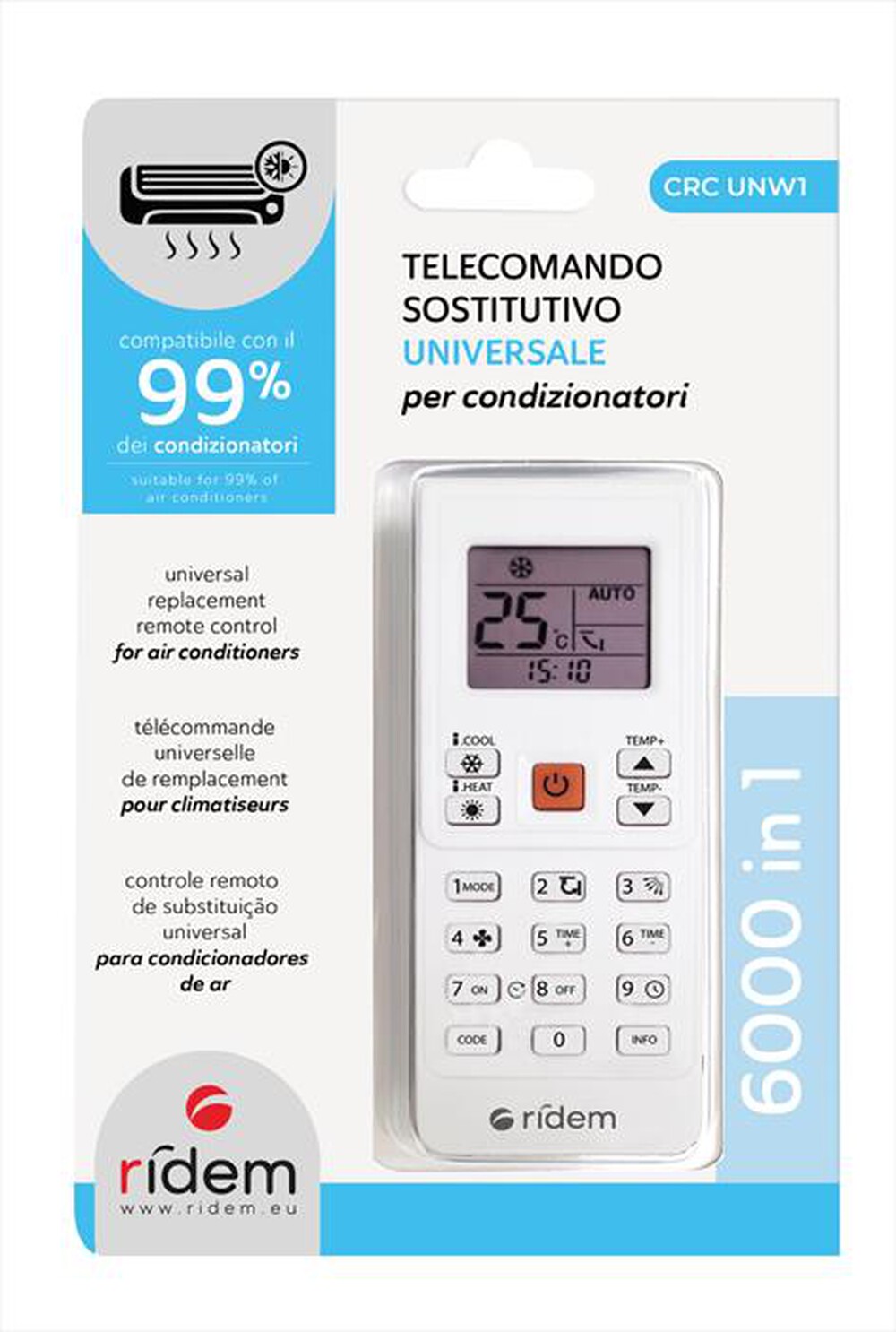 Immagine del prodotto RIDEM - Telecomando CRC UNW1-Bianco