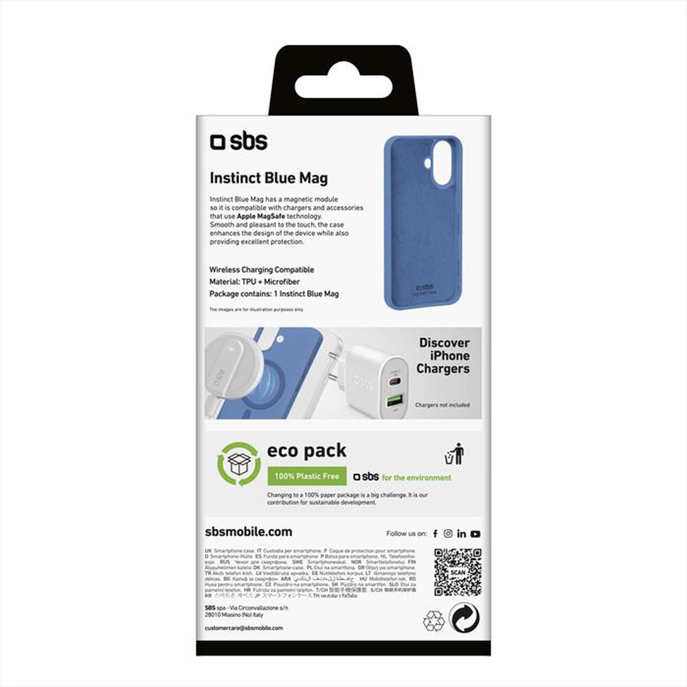 "SBS - Cover Instinct Mag iPhone 16 TEINSTMAGIP1661B-Blu"