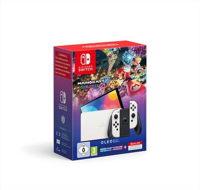 NINTENDO - SWITCH OLED+MARIO KART 8 DELUXE+NSO 12M-Bianco/Nero