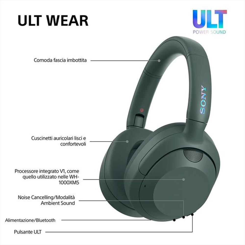 Immagine del prodotto SONY - Cuffie wireless ULT POWER SOUND WHULT900NH.CE7-Grigio Foresta
