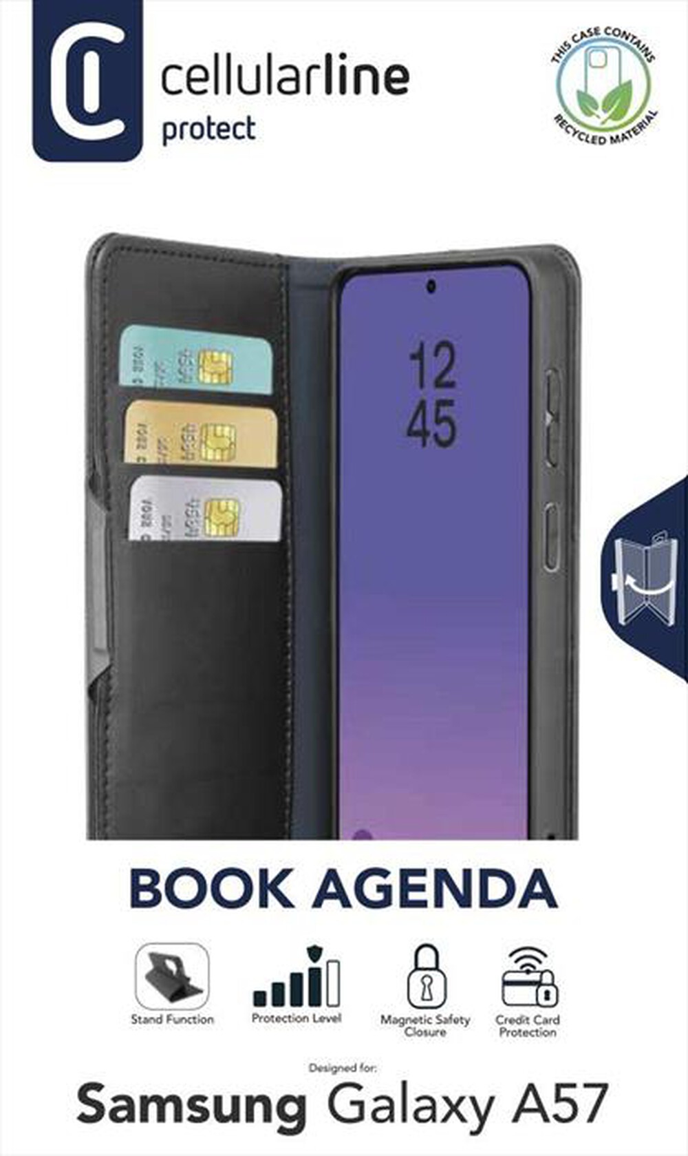 Immagine del prodotto CELLULARLINE - Cover BOOK AGENDA 2 per Samsung Galaxy A57-Nero