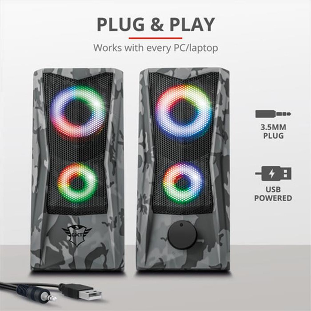 "TRUST - GXT 606 JAVV RGB 2.0 SPEAKER SET-Camouflage"