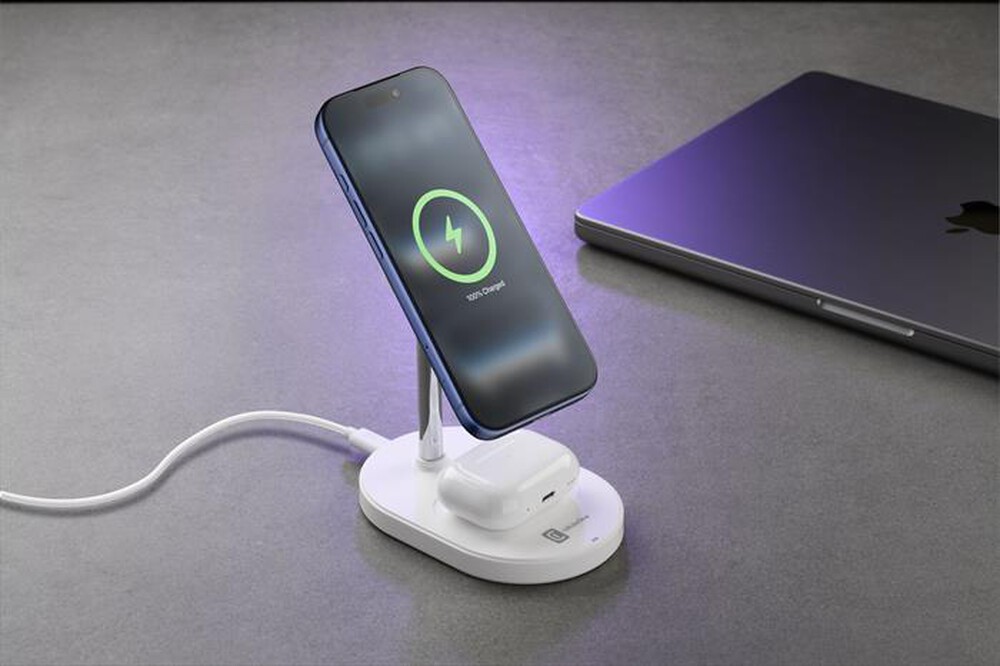 Immagine del prodotto CELLULARLINE - Station ricarica wireless 2in1 MAG DUO QI2.2 25W-Bianco