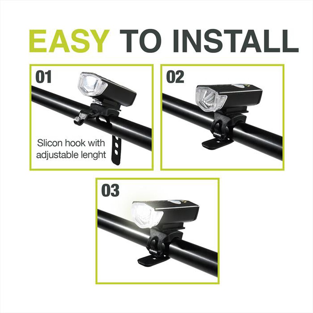 Immagine del prodotto NEWRBAN - Kit luci anteriore e posteriore per bici-Nero