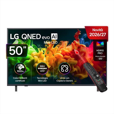 LG - Smart TV 50" QNED EVO AI MINILED 50QNED80B6B-Charcoal Black